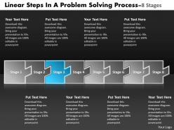 Linear steps problem solving process 8 stages flowchart examples powerpoint templates