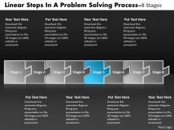 Linear steps problem solving process 8 stages flowchart examples powerpoint templates