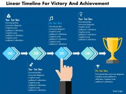 Linear Timeline For Victory And Achievement Flat Powerpoint Design
