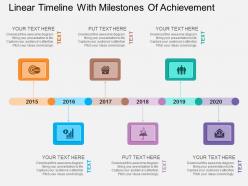 Linear Timeline With Milestones Of Achievement Flat Powerpoint Design