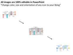 Linear timeline with tags and world map ppt presentation slides