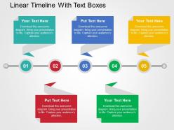 Linear Timeline With Text Boxes Flat Powerpoint Design