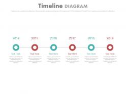 Linear timeline with years for business agenda powerpoint slides