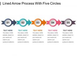 Lined arrow process with five circles