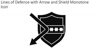 Lines Of Defence With Arrow And Shield Monotone Icon In Powerpoint Pptx Png And Editable Eps Format