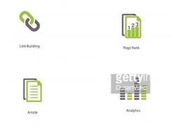 Link building article page rank analytics ppt icons graphics