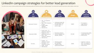 Linkedin Campaign Strategies For Better Creating A Successful Marketing Strategy SS V