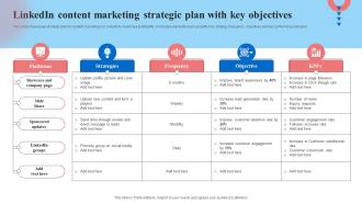 Linkedin Content Marketing Strategic Plan With Key Objectives