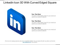 Linkedin icon 3d with curved edged square