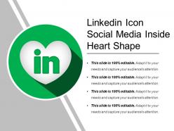 Linkedin icon social media inside heart shape