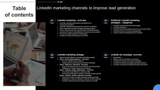 Linkedin Marketing Channels To Improve Lead Generation Powerpoint Presentation Slides MKT CD V Interactive Designed