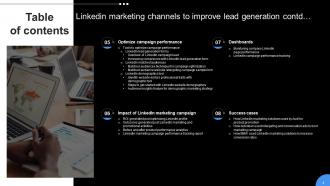 Linkedin Marketing Channels To Improve Lead Generation Powerpoint Presentation Slides MKT CD V Visual Designed