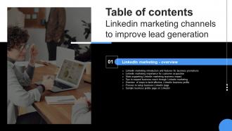Linkedin Marketing Channels To Improve Lead Generation Table Of Contents MKT SS V