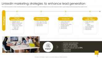 Linkedin Marketing Strategies To Enhance Lead Revenue Boosting Marketing Plan Strategy SS V
