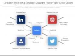 Linkedin marketing strategy diagram powerpoint slide clipart