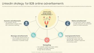 Linkedin Strategy For B2B Online Advertisements B2B Online Marketing Strategies