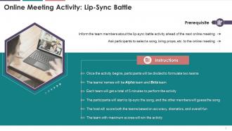 Lip Sync Battle Activity For Online Meeting In Business Communication Training Ppt