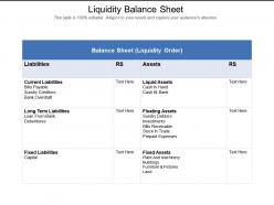 Liquidity balance sheet