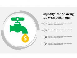 Liquidity icon showing tap with dollar sign