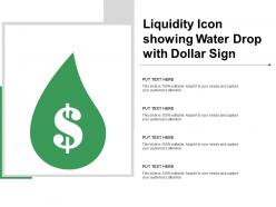 Liquidity icon showing water drop with dollar sign