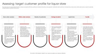Liquor Store Franchise Business Plan Assessing Target Customer Profile Liquor Store BP SS