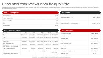 Liquor Store Franchise Business Plan Discounted Cash Flow Valuation For Liquor Store BP SS