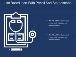 List board icon with pencil and stethoscope