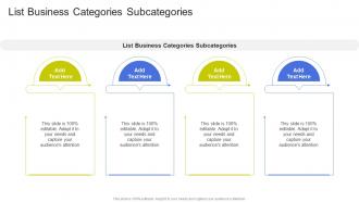 List Business Categories Subcategories In Powerpoint And Google Slides Cpb