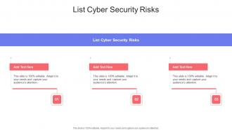 List Cyber Security Risks In Powerpoint And Google Slides Cpb