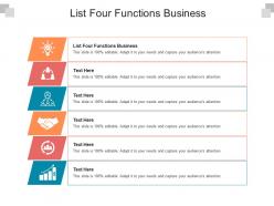 List four functions business ppt powerpoint presentation ideas cpb