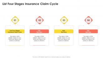 List Four Stages Insurance Claim Cycle In Powerpoint And Google Slides Cpb