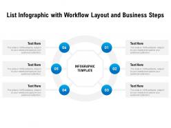 List infographic with for workflow layout and business steps