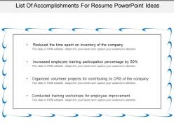 List of accomplishments for resume powerpoint ideas