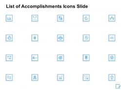 List of accomplishments icons slide vision ppt powerpoint slides