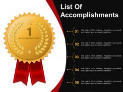 List of accomplishments powerpoint graphics