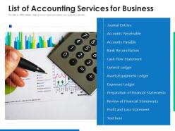 List Of Accounting Services For Business