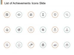List of achievements icons slide growth technology ppt powerpoint presentation sample