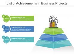 List of achievements in business projects