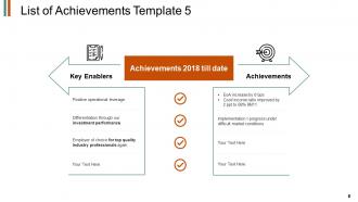 List of achievements powerpoint presentation slides