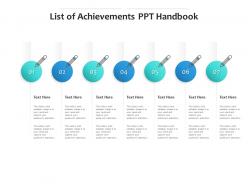 List of achievements ppt handbook infographic template