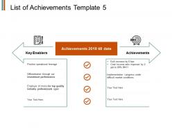 List of achievements roadmap achievements ppt powerpoint presentation file show