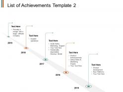 List of achievements template ppt powerpoint presentation file model