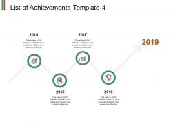 List of achievements timeline roadmap e323 ppt powerpoint presentation file topics