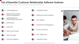 List Of Essential Customer Relationship Software Features How To Improve Customer Service Toolkit