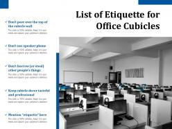 List of etiquette for office cubicles