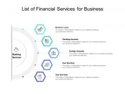 List of financial services for business