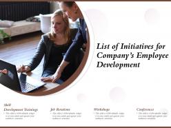 List of initiatives for companys employee development