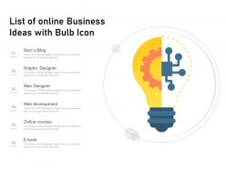 List of online business ideas with bulb icon