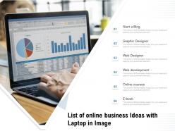 List of online business ideas with laptop in image