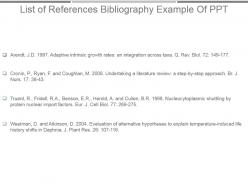 List Of References Bibliography Example Of Ppt